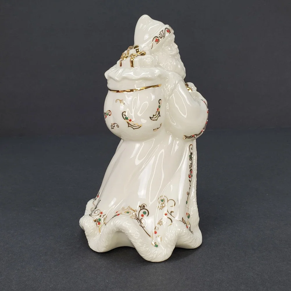 Lenox China‎ Jewels Country Santa Figurine 10th In Series Ivory Gold 6238224